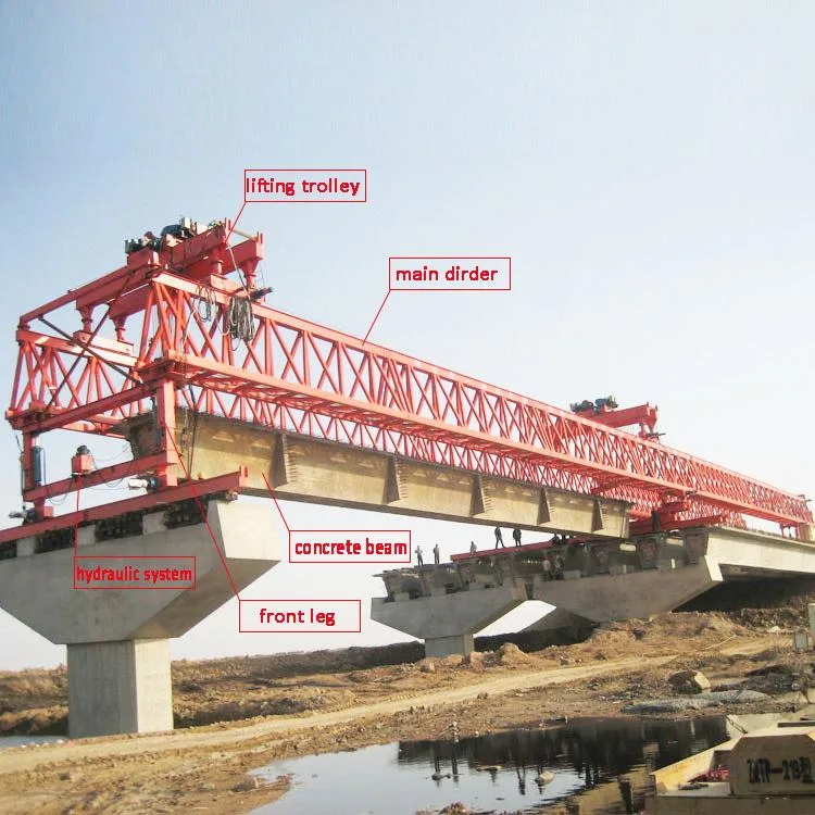 200 Tons Railway Bridge Girder Launching Erection Gantry Crane Pneumatic Launcher Crane