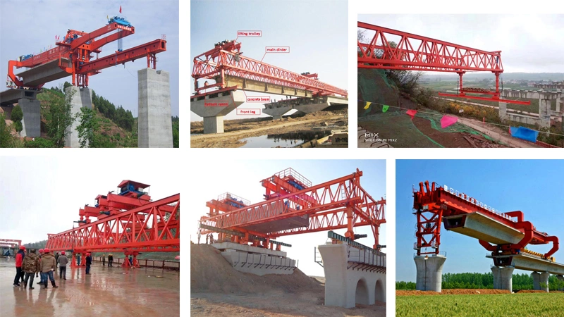 200 Tons Railway Bridge Girder Launching Erection Gantry Crane Pneumatic Launcher Crane